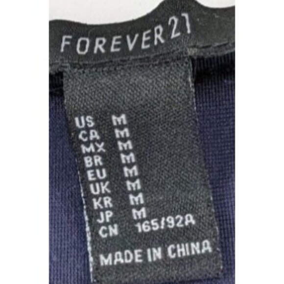 Women's Forever 21 Medium Long Sleeve Blue Crew Neck Pull-Over Shirt/ Top 12k - Picture 3 of 8